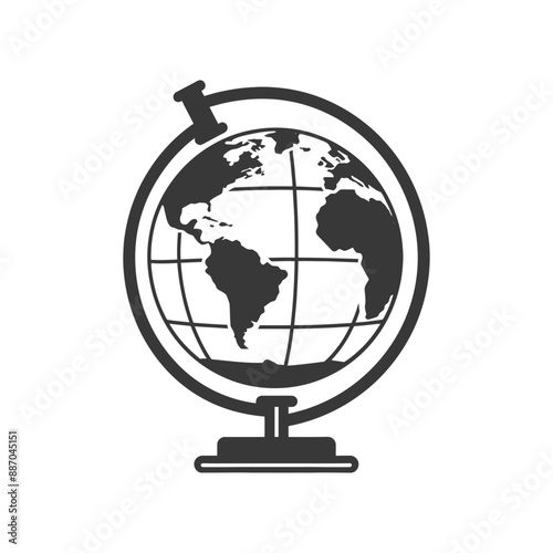 globe minimalist line art icon logo symbol