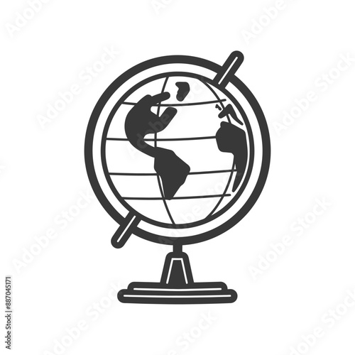 globe minimalist line art icon logo symbol