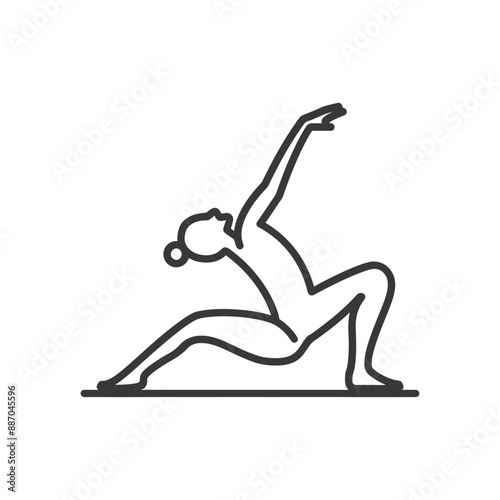 gymnast minimalist line art icon logo symbol
