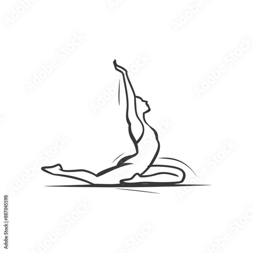 gymnast minimalist line art icon logo symbol