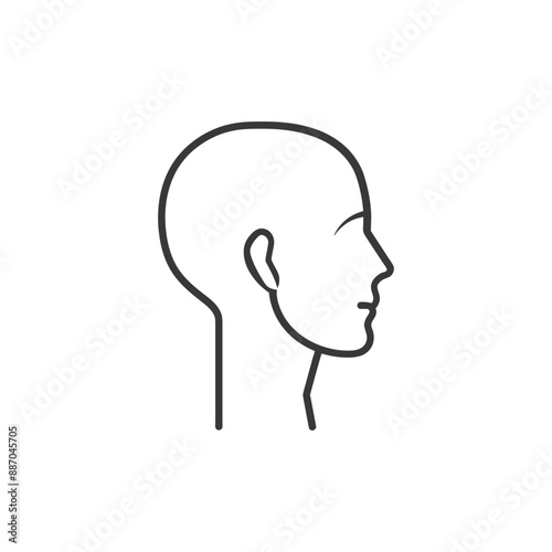 head minimalist line art icon logo symbol