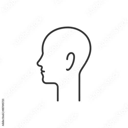 head minimalist line art icon logo symbol