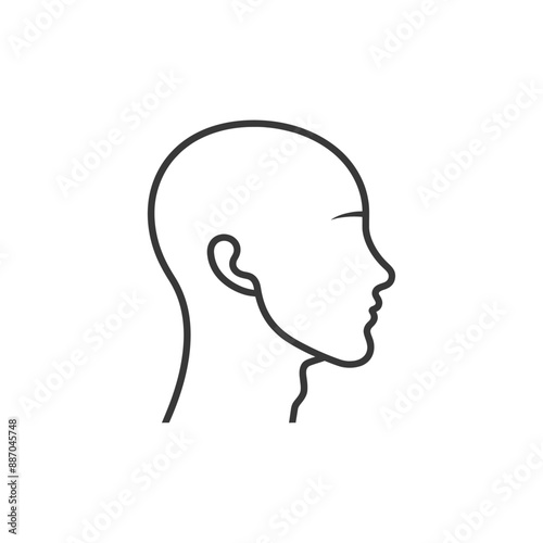 head minimalist line art icon logo symbol
