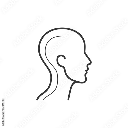 head minimalist line art icon logo symbol