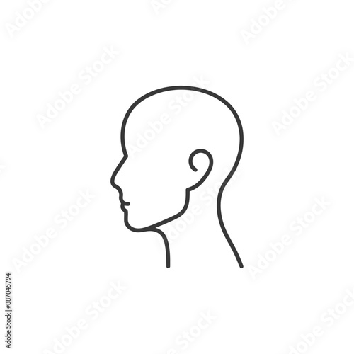 head minimalist line art icon logo symbol