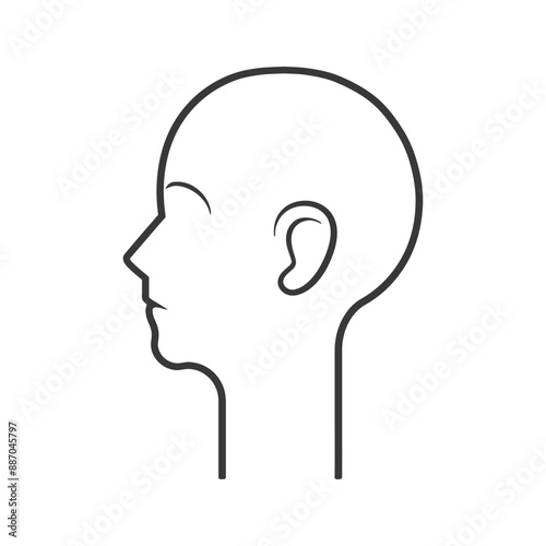 head minimalist line art icon logo symbol