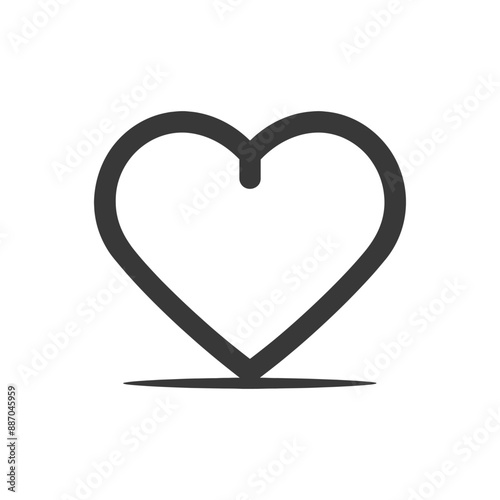 heart minimalist line art icon logo symbol