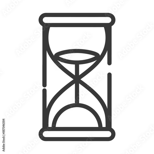 Minimalist Line Art Hourglass Icon: Time Management Symbol