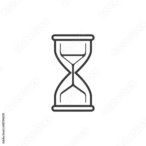 Minimalist Line Art Hourglass Icon: Time Management Symbol