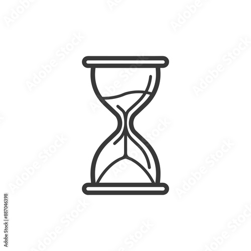 Minimalist Line Art Hourglass Icon: Time Management Symbol