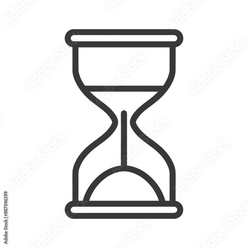 Minimalist Line Art Hourglass Icon: Time Management Symbol