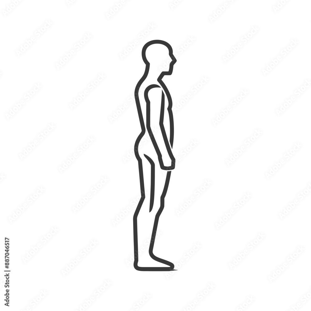Side Profile Minimalist Male Figure Line Art Illustration Side Profile Minimalist Male Figure Line Art Illustration