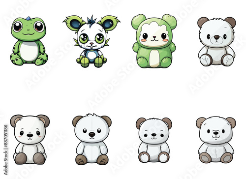 plushie vector illustration isolated on white background. 
