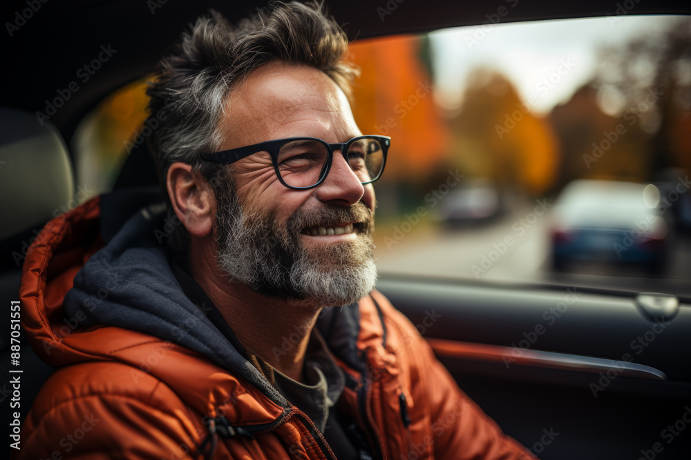 A father giving his teenager driving lessons, calmly instructing them as they navigate the road. Concept of trust-building and milestone moments. Generative Ai. A father giving his teenager driving lessons, calmly instructing them as they navigate the road. Concept of trust-building and milestone moments. Generative Ai.
