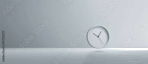 A white clock is on a white background