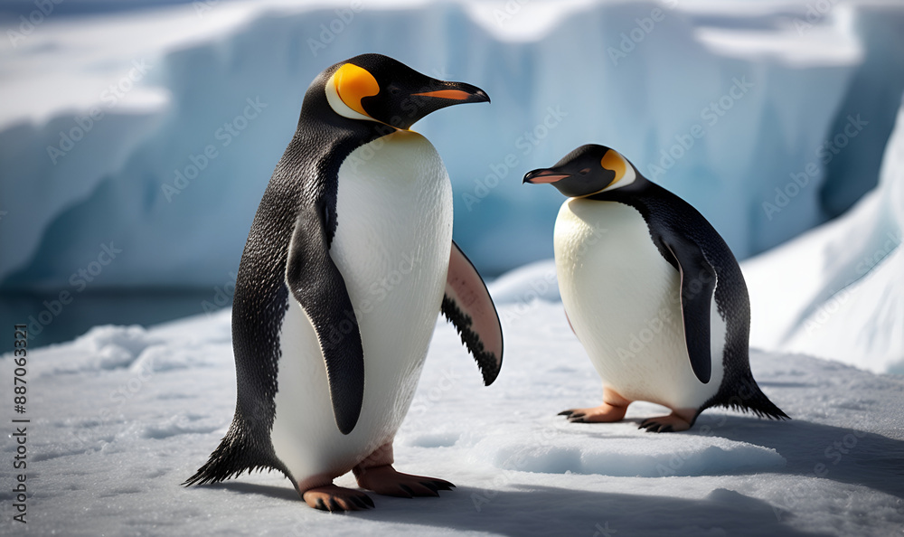 Fototapeta premium penguin in its natural environment, close-up