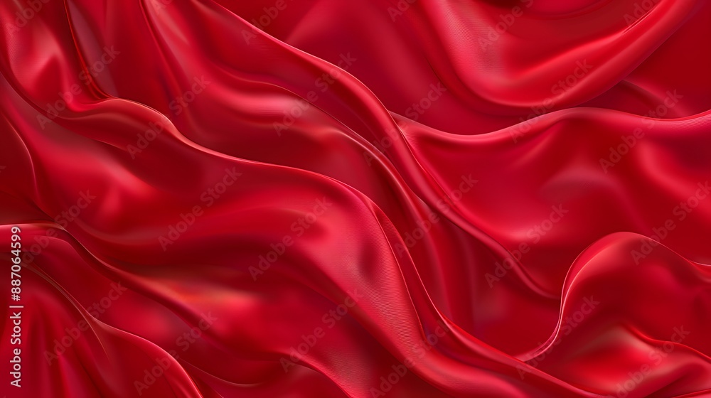 Vector illustration of a realistic red silk top view background Elegant and soft royal backdrop with a shining flowing surface Vector illustration of a realistic red silk top view background Elegant and soft royal backdrop with a shining flowing surface