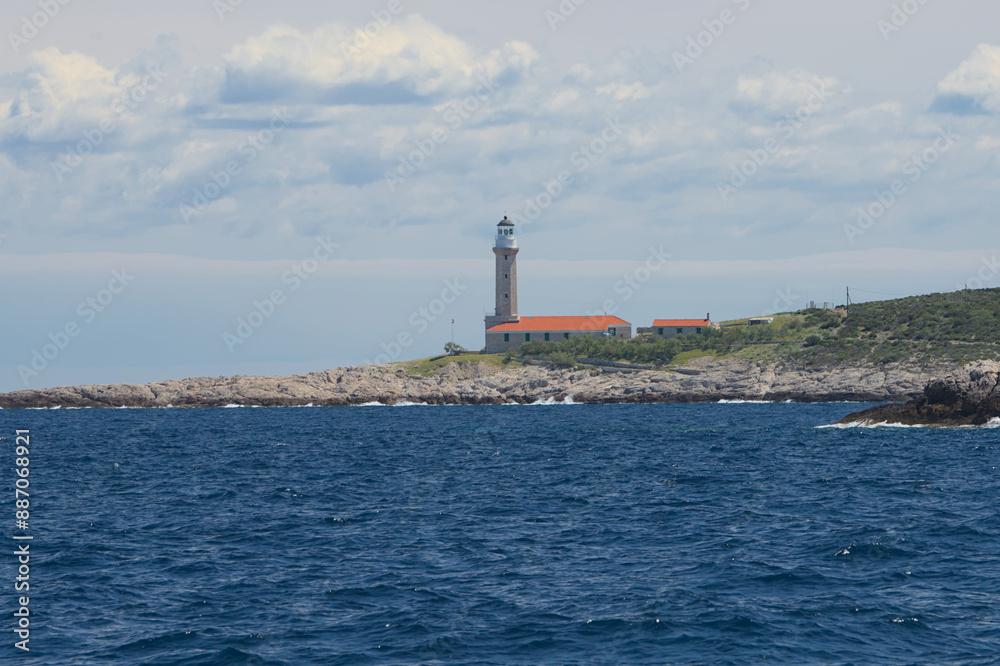 Lighthouse Stoncica on island Vis, Splitsko-Dalmatinska, Croatia, Adriatic sea Lighthouse Stoncica on island Vis, Splitsko-Dalmatinska, Croatia, Adriatic sea
