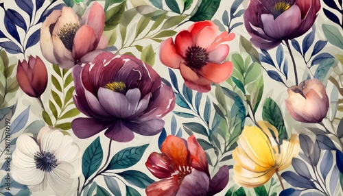 Wallpaper Mural Floral background pattern for design. Generative ai image Torontodigital.ca