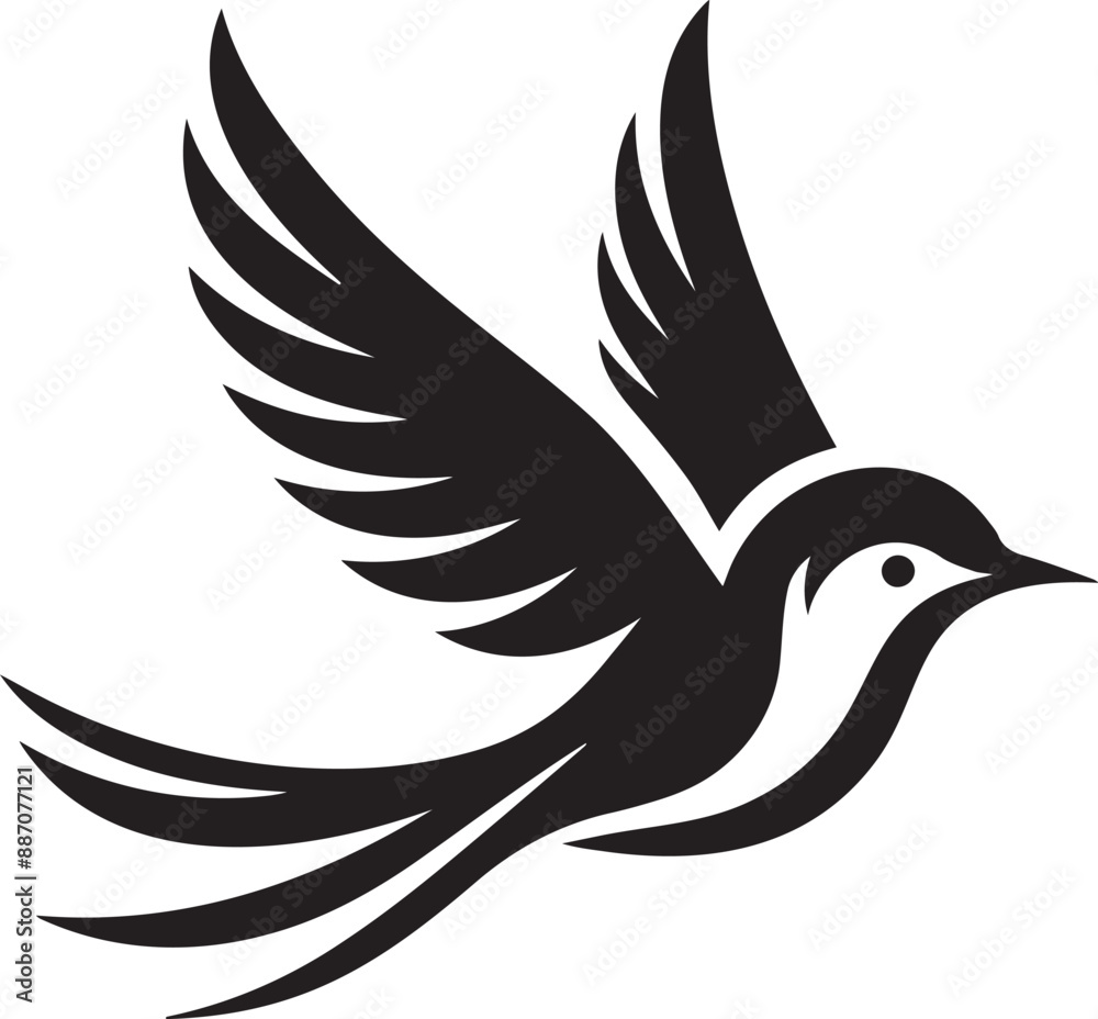 Fototapeta premium Bird silhouette vector illustration for Logo and T-Shirt design