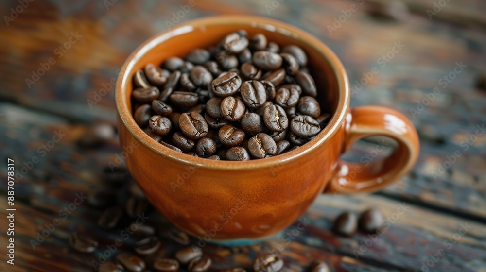 Fototapeta premium Cup filled with coffee beans