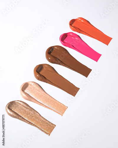 An elegant sample of a cosmetic swatch showcasing a rich shade and silky texture. Perfect for use in advertising campaigns, product catalogs, and sales presentations.