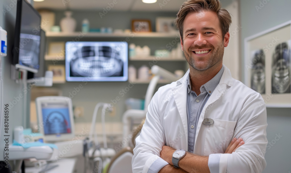 photo dentist analyzes x ray photo.generative ai photo dentist analyzes x ray photo.generative ai