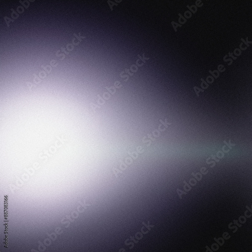 Purple gradient background with abstract white light beam and textured grainy overlay