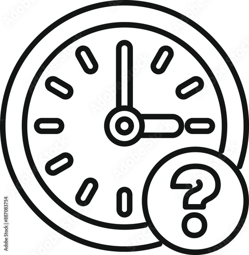 Clock face is showing the time with a question mark, making people wonder about a deadline