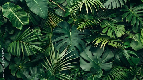 Wallpaper Mural Tropical jungle foliage a lush green botanical pattern Torontodigital.ca