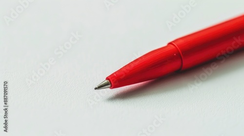 Red pen on a white surface