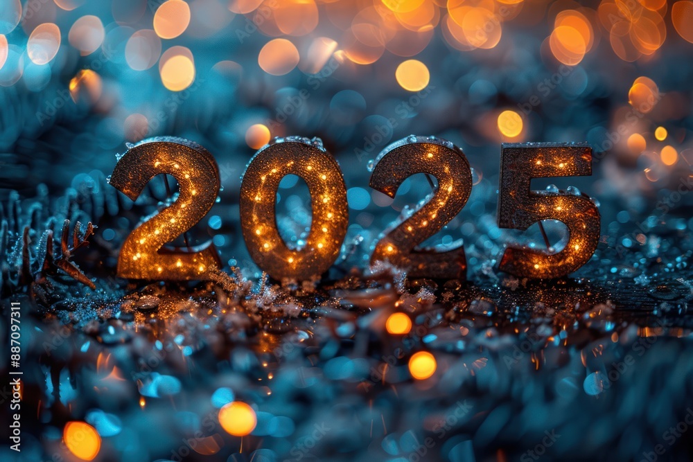 Illuminated 2025 with Warm Lights and Festive Sparkle