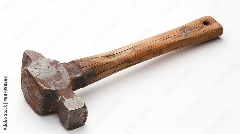 An aged wooden hammer featuring a well-worn metal head, emphasizing the themes of durability, long-lasting tooling, and the craftsmanship inherent in traditional hand tools. An aged wooden hammer featuring a well-worn metal head, emphasizing the themes of durability, long-lasting tooling, and the craftsmanship inherent in traditional hand tools.