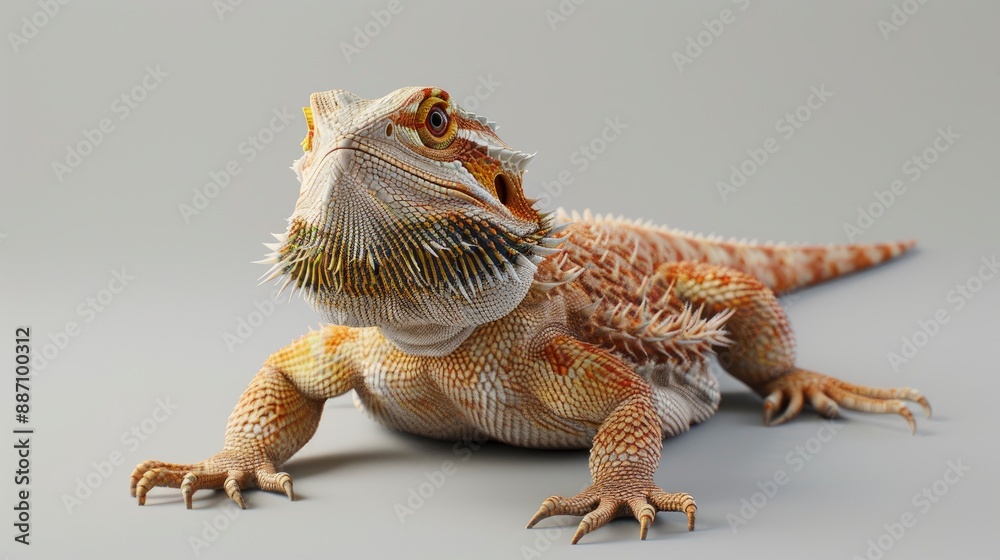 Naklejka premium Bearded dragon, a unique and attention-grabbing subject