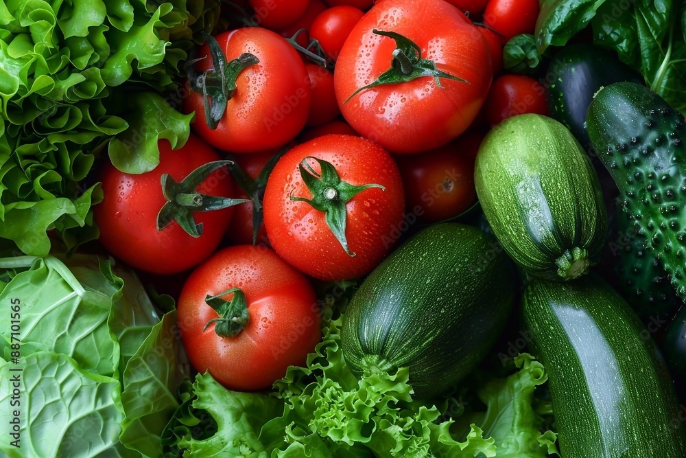 Fresh vegetables background. Top view. Healthy food concept. Vegetables background.
