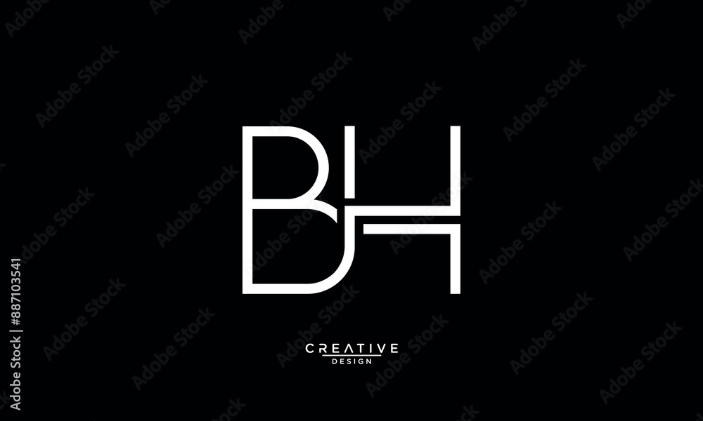 BH, HB, B, H, Abstract Letters Logo Monogram BH, HB, B, H, Abstract Letters Logo Monogram