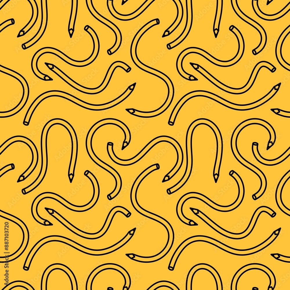 Cartoon pencil seamless school pattern for wrapping paper and fabrics and linens Cartoon pencil seamless school pattern for wrapping paper and fabrics and linens