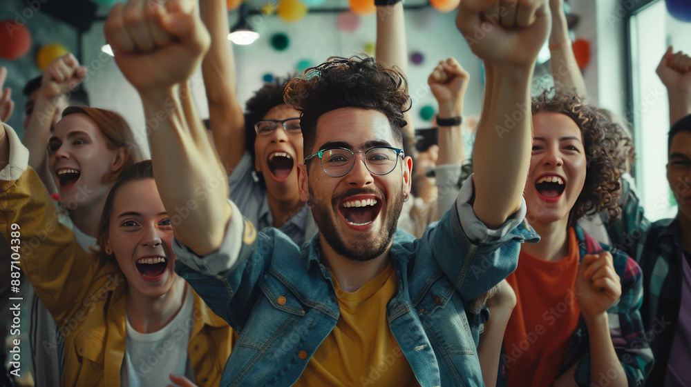 a group of creative people who are really excited with a modern tech feel.generative ai a group of creative people who are really excited with a modern tech feel.generative ai