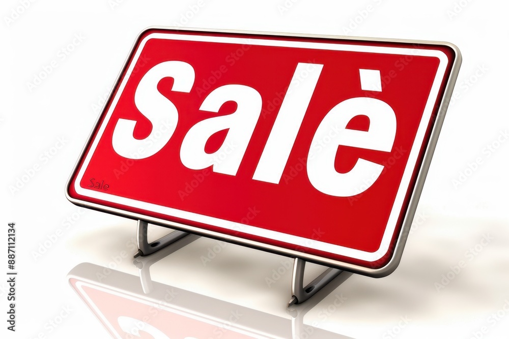 Bold red 'For Sale' sign displayed prominently on white background Bold red 'For Sale' sign displayed prominently on white background
