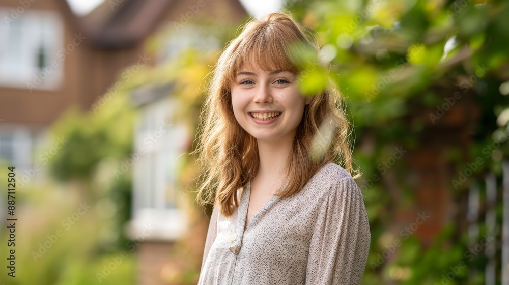 Smiling Teenage Girl Outdoors, British Girl Enjoying a Sunny Day, Portrait for Lifestyle and Fashion Photography Smiling Teenage Girl Outdoors, British Girl Enjoying a Sunny Day, Portrait for Lifestyle and Fashion Photography
