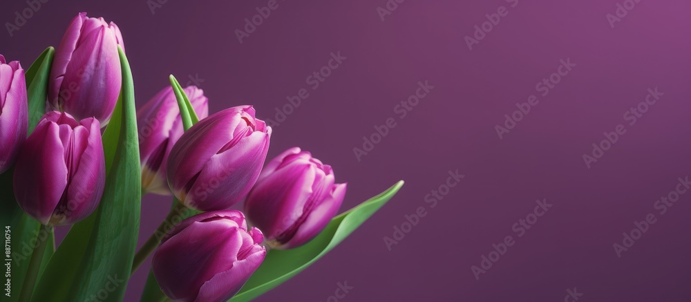 Obraz premium Purple Tulips on a Vibrant Background