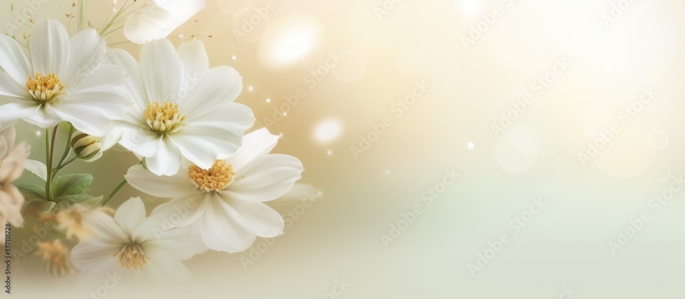 Naklejka premium Delicate White Flowers in Soft Light