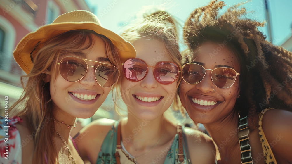 a group of 3 american female friends.generative ai a group of 3 american female friends.generative ai