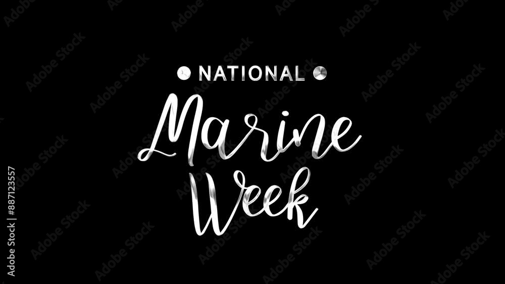 National Marine Week Text Animation on Silver Color. Great for National Marine Week Celebrations, for banner, social media feed wallpaper stories. National Marine Week Text Animation on Silver Color. Great for National Marine Week Celebrations, for banner, social media feed wallpaper stories.