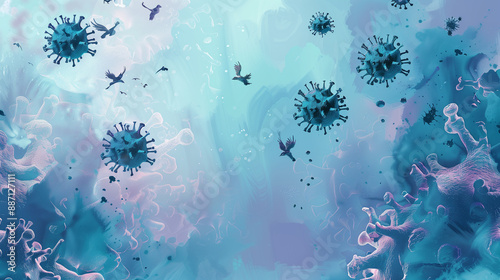 Avian influenza virus illustration