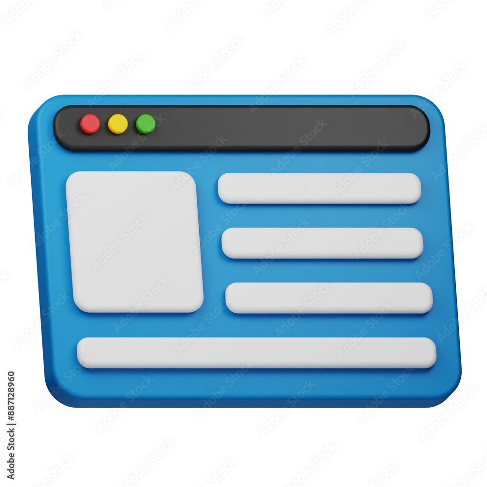 web blog 3d icon isolated on the transparent background web blog 3d icon isolated on the transparent background