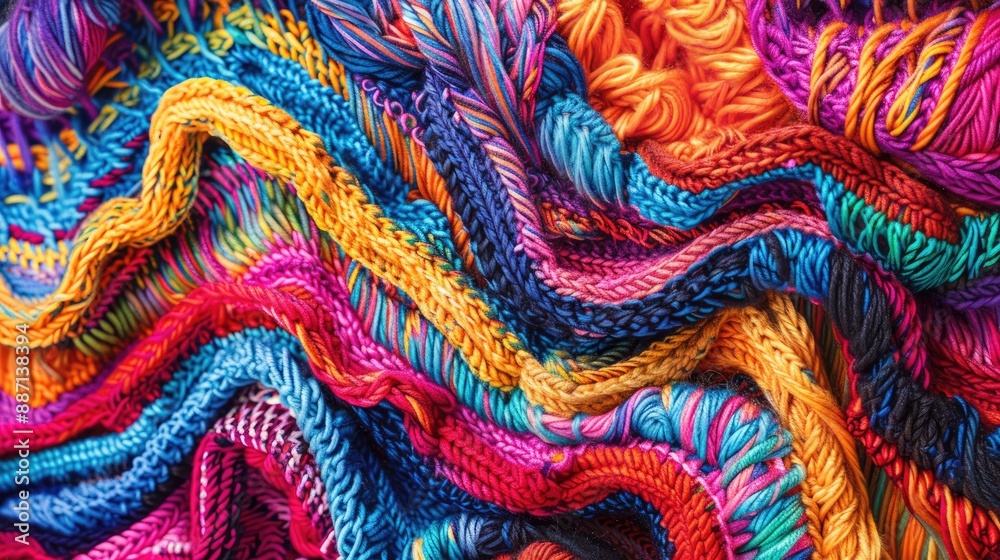 Abstract made with brightly colored yarn Abstract made with brightly colored yarn