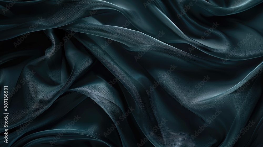Obraz premium Abstract soft waves on dark fabric background