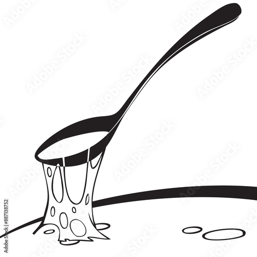 Spoon with sticky brew