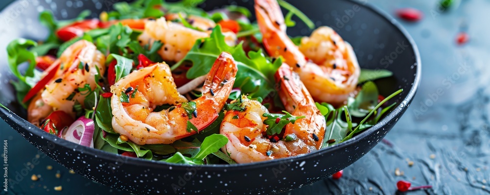 Fresh prawn salad with mixed vegetables. Fresh prawn salad with mixed vegetables.